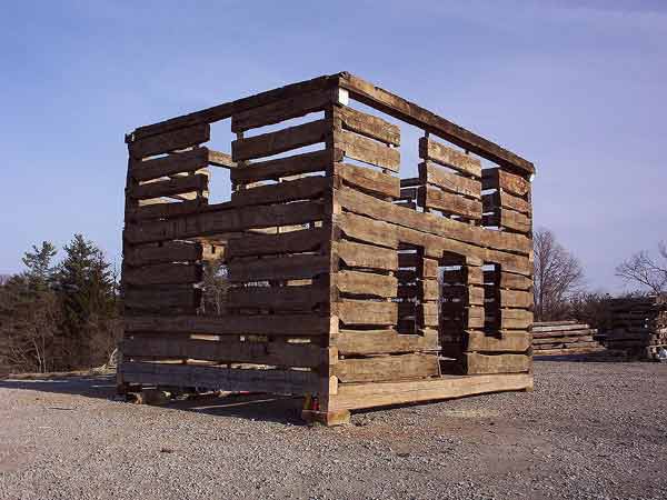 Great example of a restacked old log cabin.