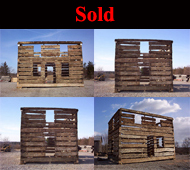 Pre Civil War Appalachian log cabin V notch and small chink joints.