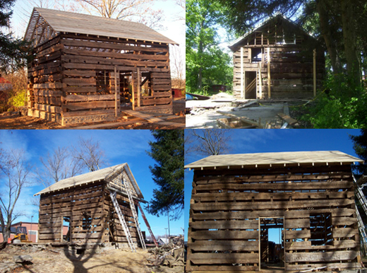 Montebello Virginia log cabin being restored by Antique American Log Cabins.
