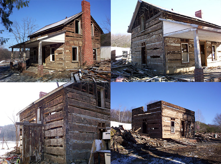 Nice original Hocking County Ohio log cabin featuring one half dovetail notch.