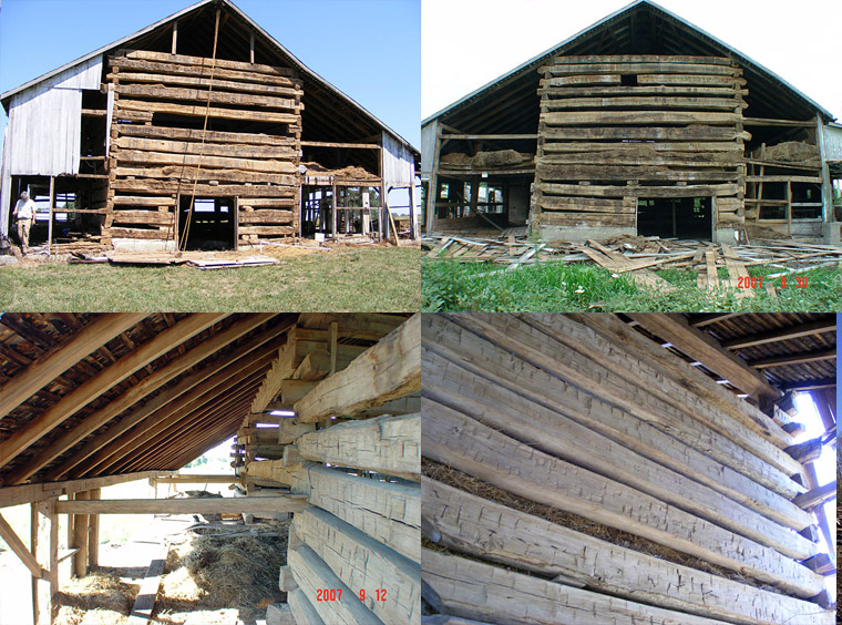 Indiana double pen log barn