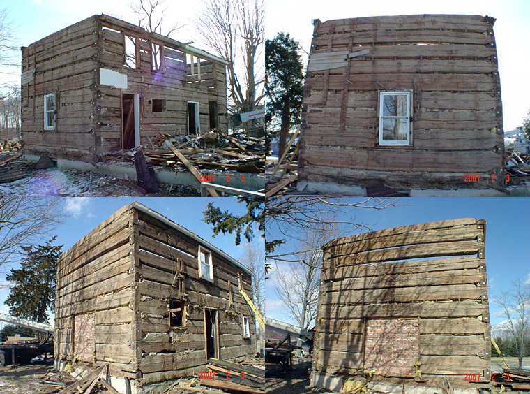 Full two stoy poplar Indiana log house with v notch.